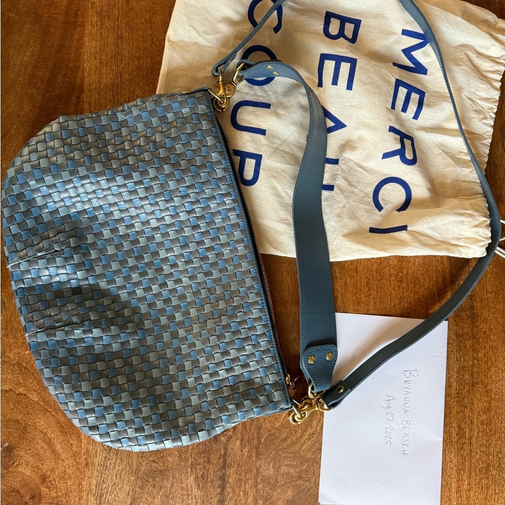 SOLD Clare V Blue and Gray Woven